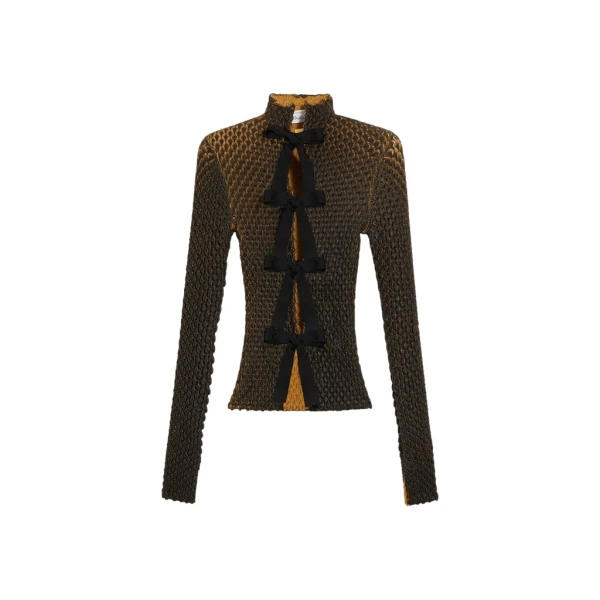 Schiaparelli Snake Scale Trompe L'Oeil Cardigan Knitwear in Schiaparelli Authentic Luxury Fashion at Coveti