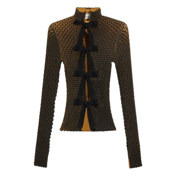 Schiaparelli Snake Scale Trompe L'Oeil Cardigan Knitwear in Schiaparelli Authentic Luxury Fashion at Coveti