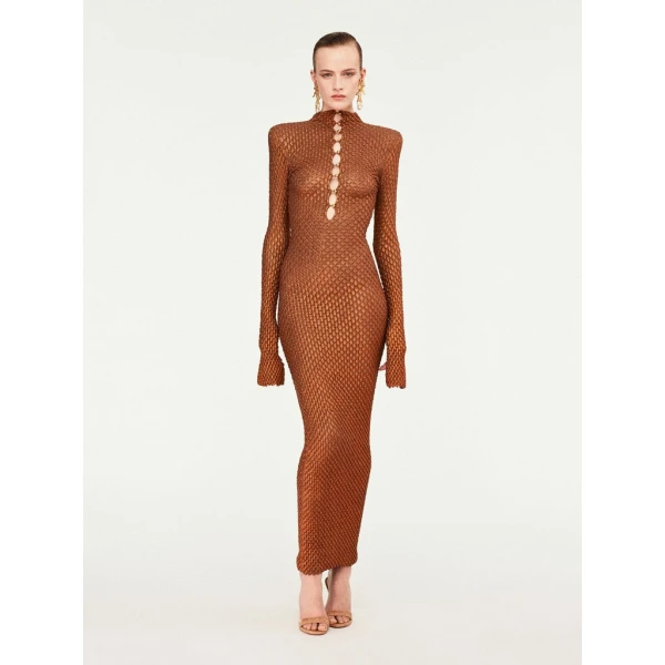 Schiaparelli Snake Scale Trompe L'Oeil Dress Dresses in Schiaparelli Authentic Luxury Fashion at Coveti