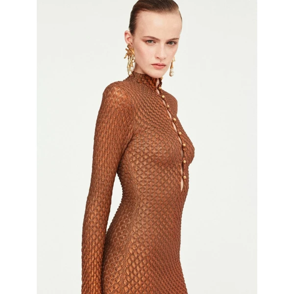 Schiaparelli Snake Scale Trompe L'Oeil Dress Dresses in Schiaparelli Authentic Luxury Fashion at Coveti