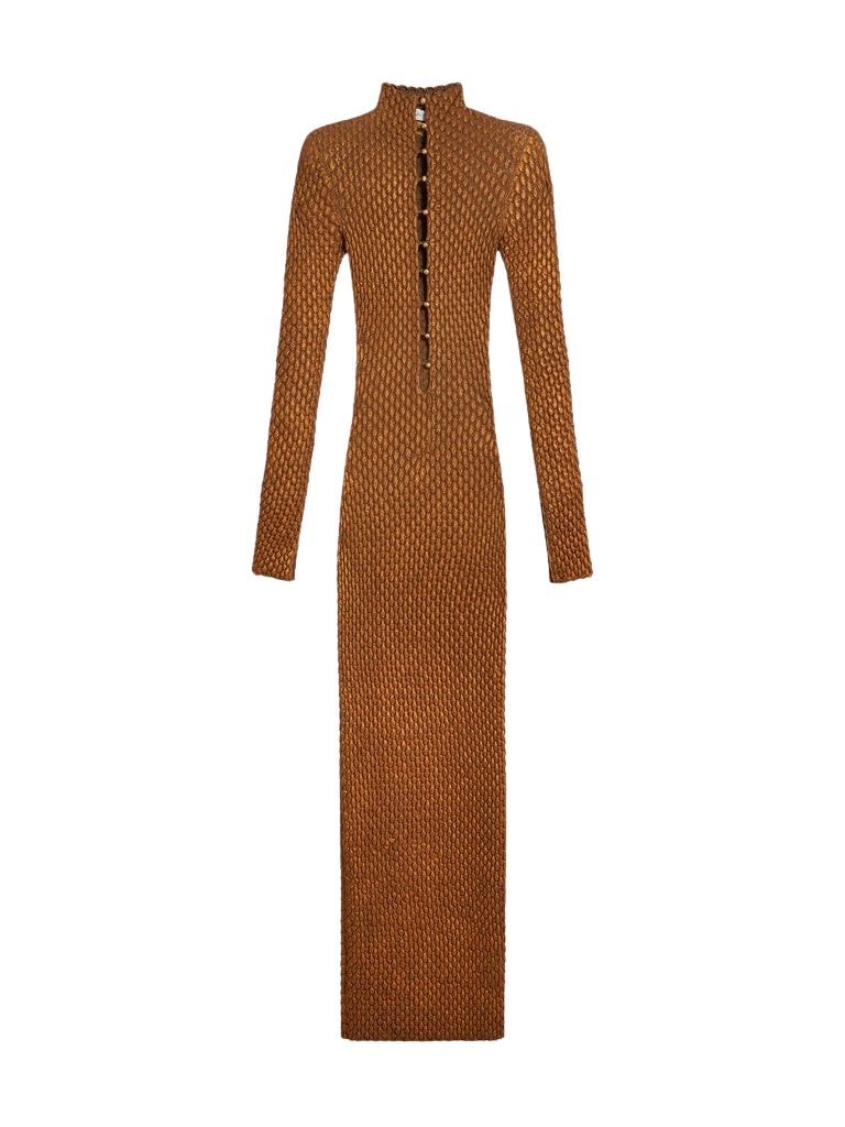 Schiaparelli Snake Scale Trompe L'Oeil Dress Dresses in Schiaparelli Authentic Luxury Fashion at Coveti