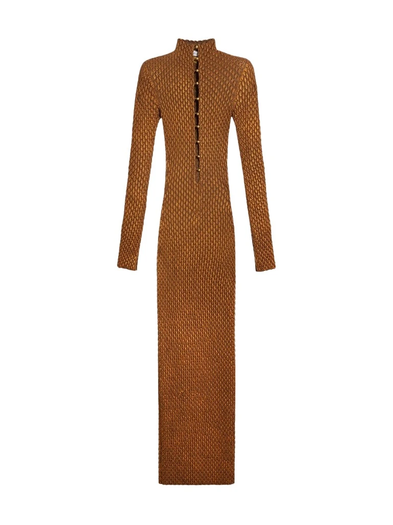Schiaparelli-Snake-Scale-Trompe-LOeil-Dress49014_nobg Schiaparelli Snake Scale Trompe L'Oeil Dress Dresses in Schiaparelli Authentic Luxury Fashion at Coveti