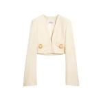 Schiaparelli Square-Shouldered Collareless Jacket Jackets in Schiaparelli Authentic Luxury Fashion at Coveti