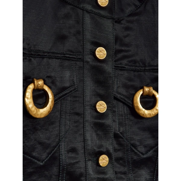 Schiaparelli Square-Shouldered Collareless Jacket Jackets in Schiaparelli Authentic Luxury Fashion at Coveti