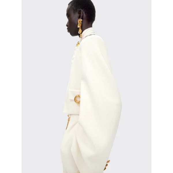 Schiaparelli Square-Shouldered Collareless Jacket Jackets in Schiaparelli Authentic Luxury Fashion at Coveti