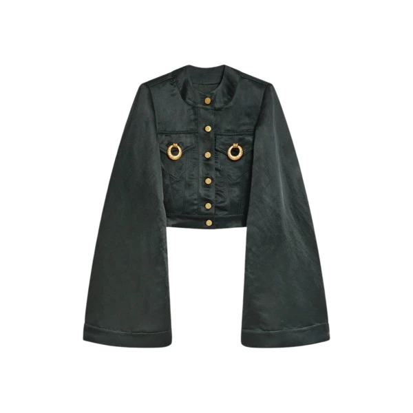 Schiaparelli Square-Shouldered Collareless Jacket Jackets in Schiaparelli Authentic Luxury Fashion at Coveti