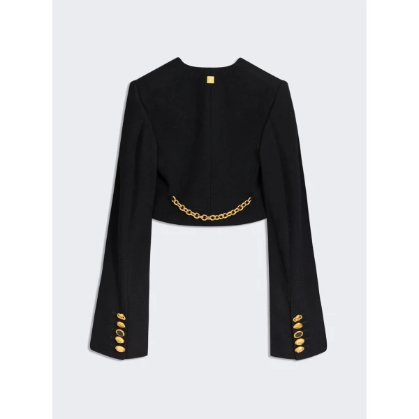 Schiaparelli Square-Shouldered Collarless Jacket Jackets in Schiaparelli Authentic Luxury Fashion at Coveti