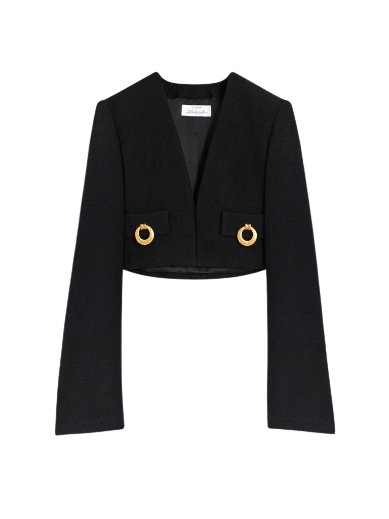 Schiaparelli-Square-Shouldered-Collarless-Jacket41951_nobg Schiaparelli Square-Shouldered Collarless Jacket Jackets in Schiaparelli Authentic Luxury Fashion at Coveti