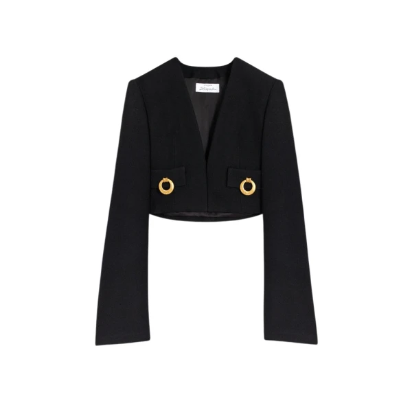 Schiaparelli Square-Shouldered Collarless Jacket Jackets in Schiaparelli Authentic Luxury Fashion at Coveti