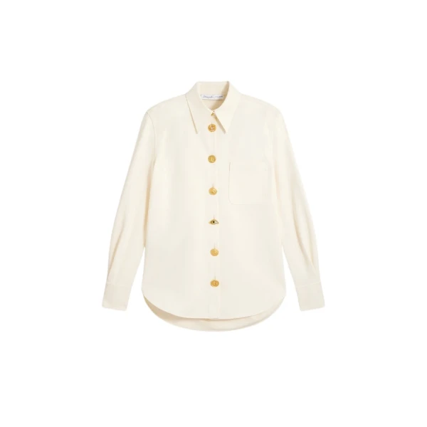Schiaparelli Straight Bijoux Buttons Shirt Tops in Schiaparelli Authentic Luxury Fashion at Coveti