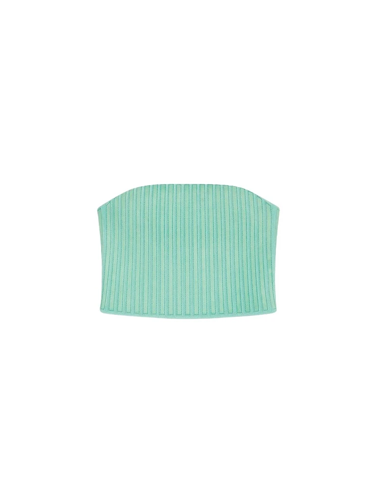 Schiaparelli-Strapless-Leather-Top28459_nobg Schiaparelli Strapless Leather Top Tops in Schiaparelli Authentic Luxury Fashion at Coveti