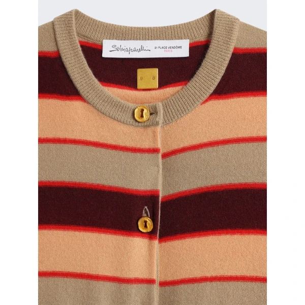 Schiaparelli Striped Cardigan Knitwear in Schiaparelli Authentic Luxury Fashion at Coveti