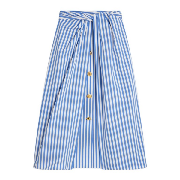 Schiaparelli Striped Poplin Skirt Skirts in Schiaparelli Authentic Luxury Fashion at Coveti