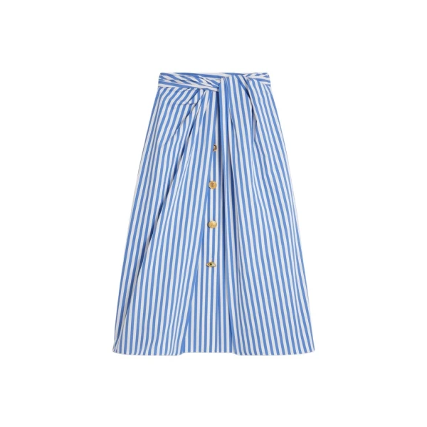 Schiaparelli Striped Poplin Skirt Skirts in Schiaparelli Authentic Luxury Fashion at Coveti