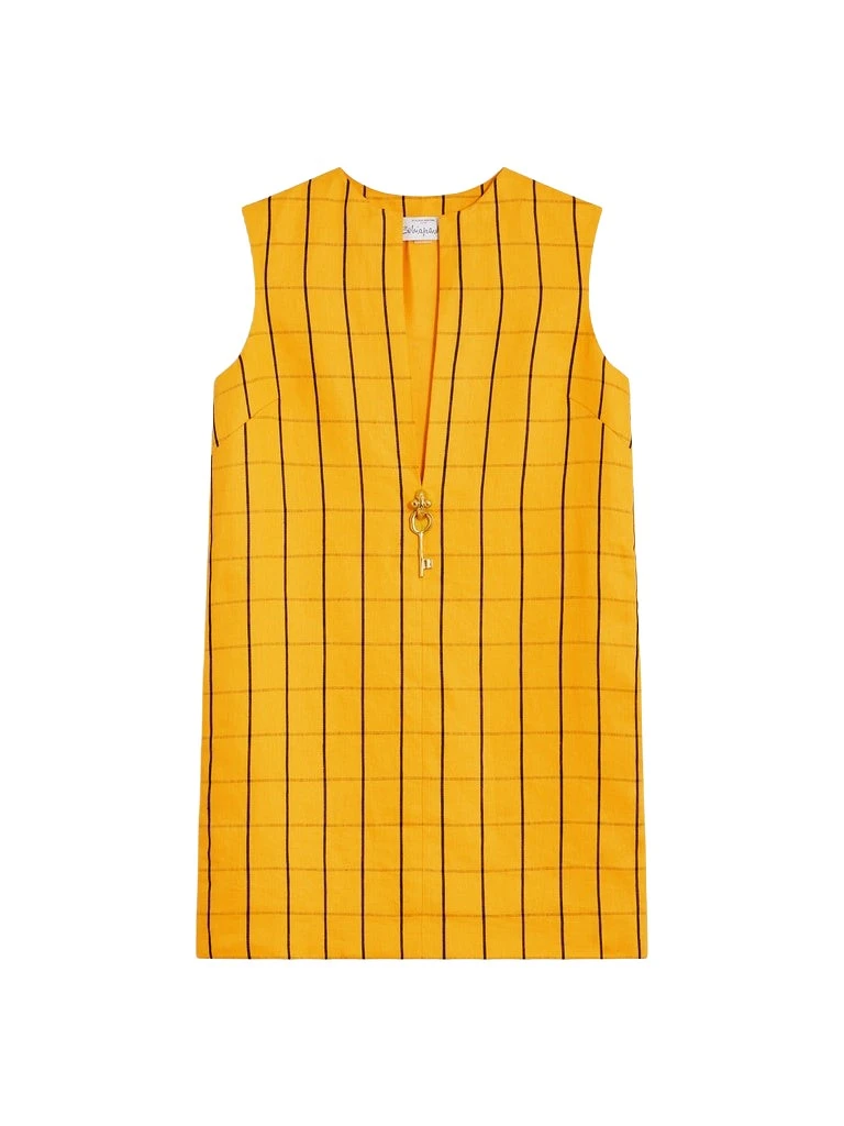 Schiaparelli-Textured-Linen-Sleeveless-Dress94028_nobg Schiaparelli Textured Linen Sleeveless Dress Dresses in Schiaparelli Authentic Luxury Fashion at Coveti