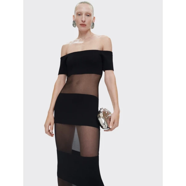 Schiaparelli Transparent Mesh Dress Dresses in Schiaparelli Authentic Luxury Fashion at Coveti