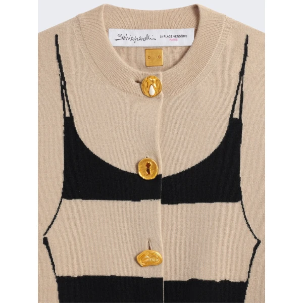 Schiaparelli Trompe L'Oeil Cardigan Knitwear in Schiaparelli Authentic Luxury Fashion at Coveti
