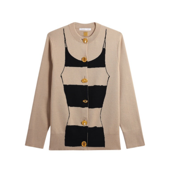 Schiaparelli Trompe L'Oeil Cardigan Knitwear in Schiaparelli Authentic Luxury Fashion at Coveti