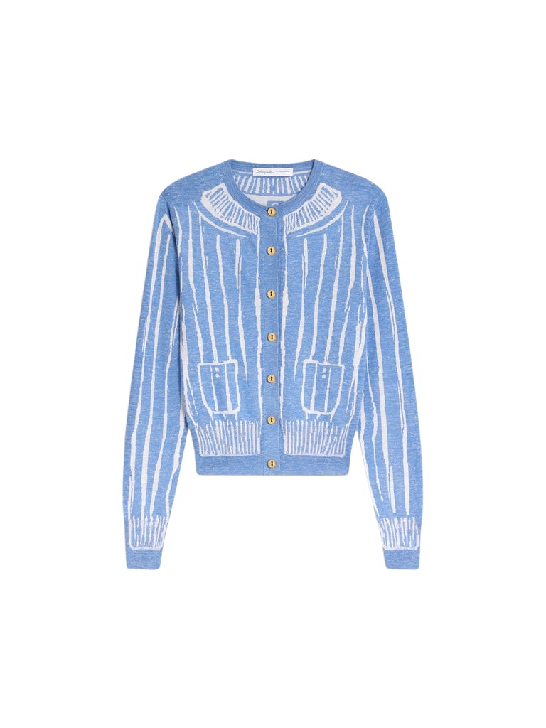 Schiaparelli Trompe L'Oeil Cardigan Knitwear in Schiaparelli Authentic Luxury Fashion at Coveti