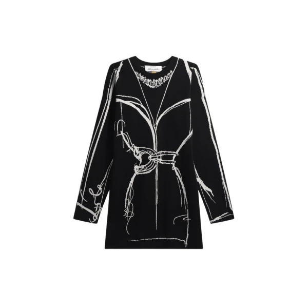 Schiaparelli Trompe L'Oeil Mini Dress Dresses in Schiaparelli Authentic Luxury Fashion at Coveti