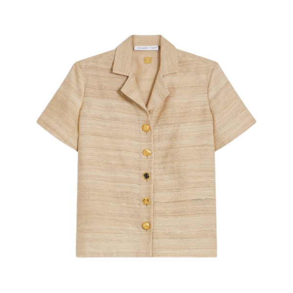 Schiaparelli Tussah Short-Sleeved Shirt Tops in Schiaparelli Authentic Luxury Fashion at Coveti