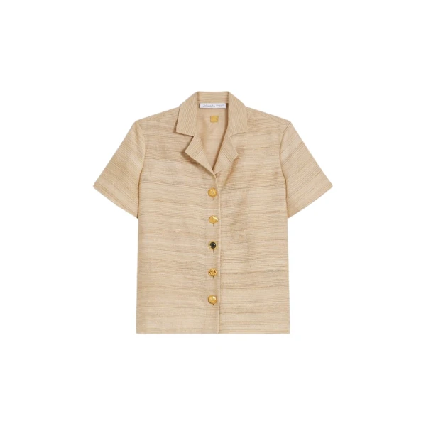 Schiaparelli Tussah Short-Sleeved Shirt Tops in Schiaparelli Authentic Luxury Fashion at Coveti