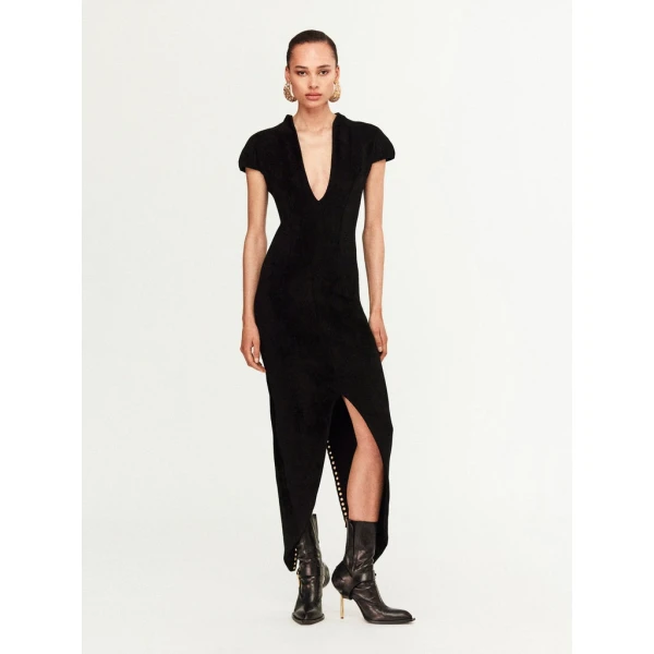 Schiaparelli Velvet-Effect Knitted Dress Dresses in Schiaparelli Authentic Luxury Fashion at Coveti