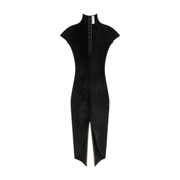 Schiaparelli Velvet-Effect Knitted Dress Dresses in Schiaparelli Authentic Luxury Fashion at Coveti
