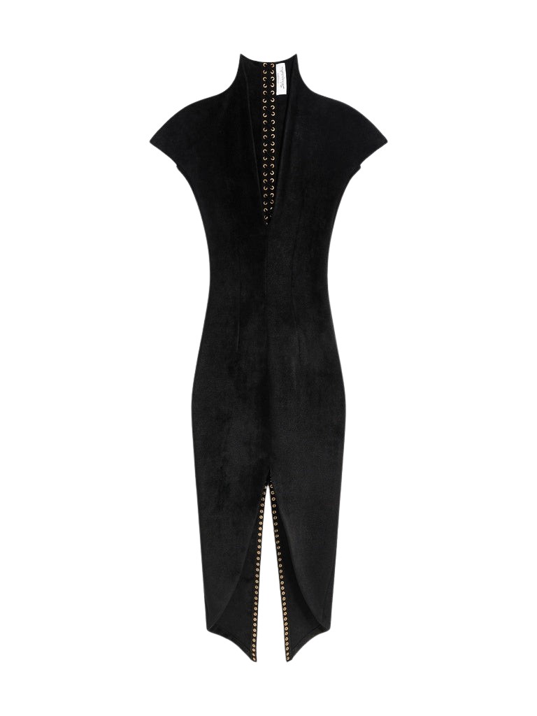 Schiaparelli Velvet-Effect Knitted Dress