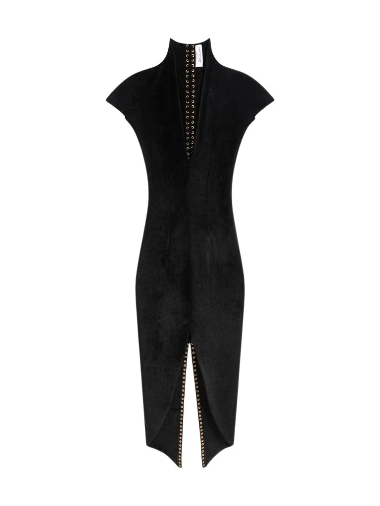 Schiaparelli-Velvet-Effect-Knitted-Dress97887_nobg Schiaparelli Velvet-Effect Knitted Dress Dresses in Schiaparelli Authentic Luxury Fashion at Coveti