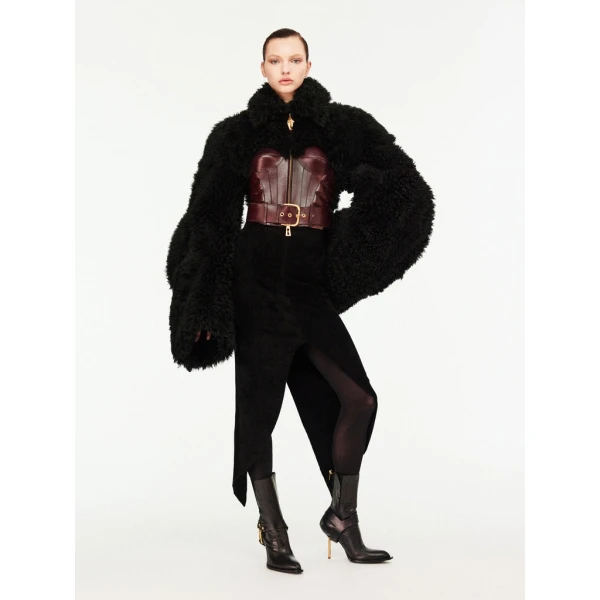 Schiaparelli Velvet-Effect Round Hem Pencil Skirt Skirts in Schiaparelli Authentic Luxury Fashion at Coveti