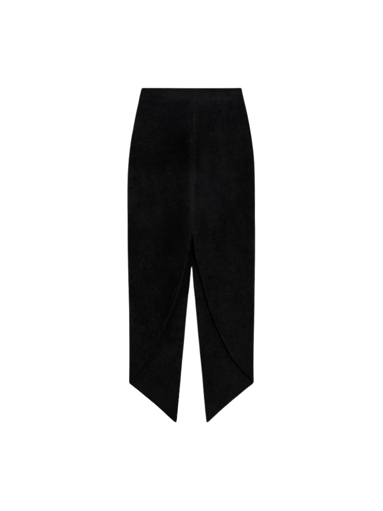 Schiaparelli Velvet-Effect Round Hem Pencil Skirt