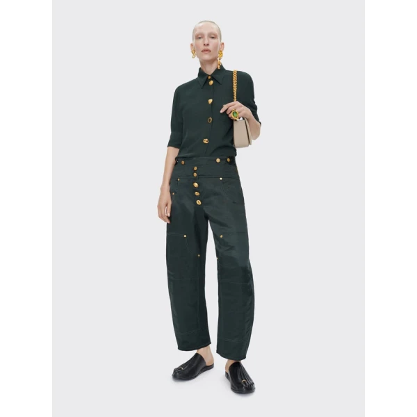 Schiaparelli Viscose And Linen Cowboy Pants Pants in Schiaparelli Authentic Luxury Fashion at Coveti