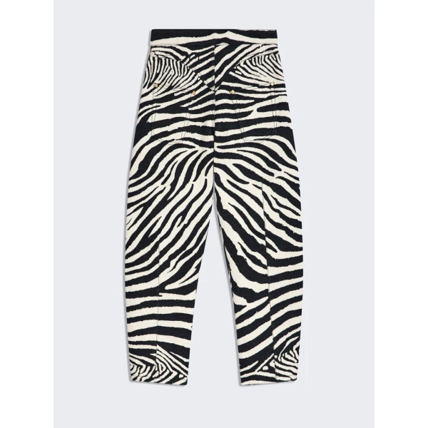 Schiaparelli Zebra Cowboy Pants Pants in Schiaparelli Authentic Luxury Fashion at Coveti