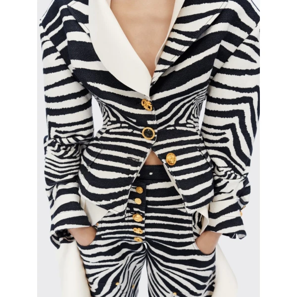 Schiaparelli Zebra Cowboy Pants Pants in Schiaparelli Authentic Luxury Fashion at Coveti