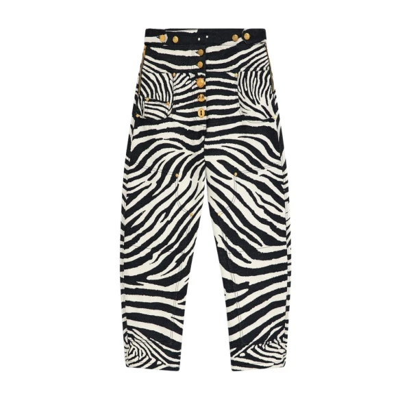 Schiaparelli Zebra Cowboy Pants Pants in Schiaparelli Authentic Luxury Fashion at Coveti