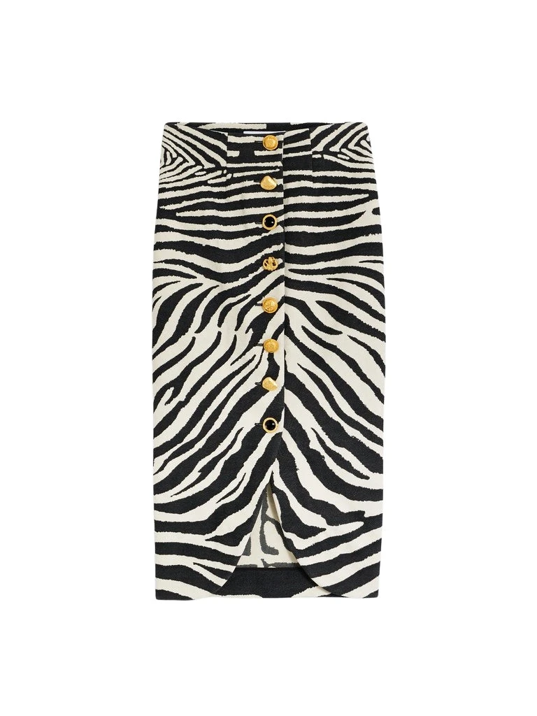 Schiaparelli-Zebra-Midi-Skirt12772_nobg Schiaparelli Zebra Midi Skirt Skirts in Schiaparelli Authentic Luxury Fashion at Coveti