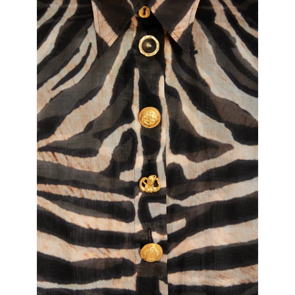 Schiaparelli Zebra Shirt Dress Dresses in Schiaparelli Authentic Luxury Fashion at Coveti