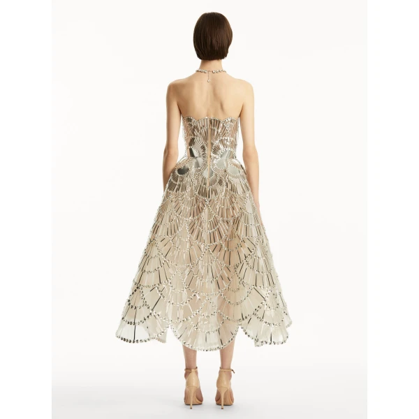 Oscar de la Renta Sequin & Crystal Scallop Embroidered Gown - Oscar de la Renta Dresses - American Couture - Shop at Coveti