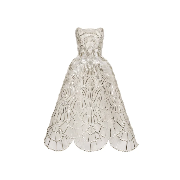 Oscar de la Renta Sequin & Crystal Scallop Embroidered Gown - Oscar de la Renta Dresses - American Couture - Shop at Coveti