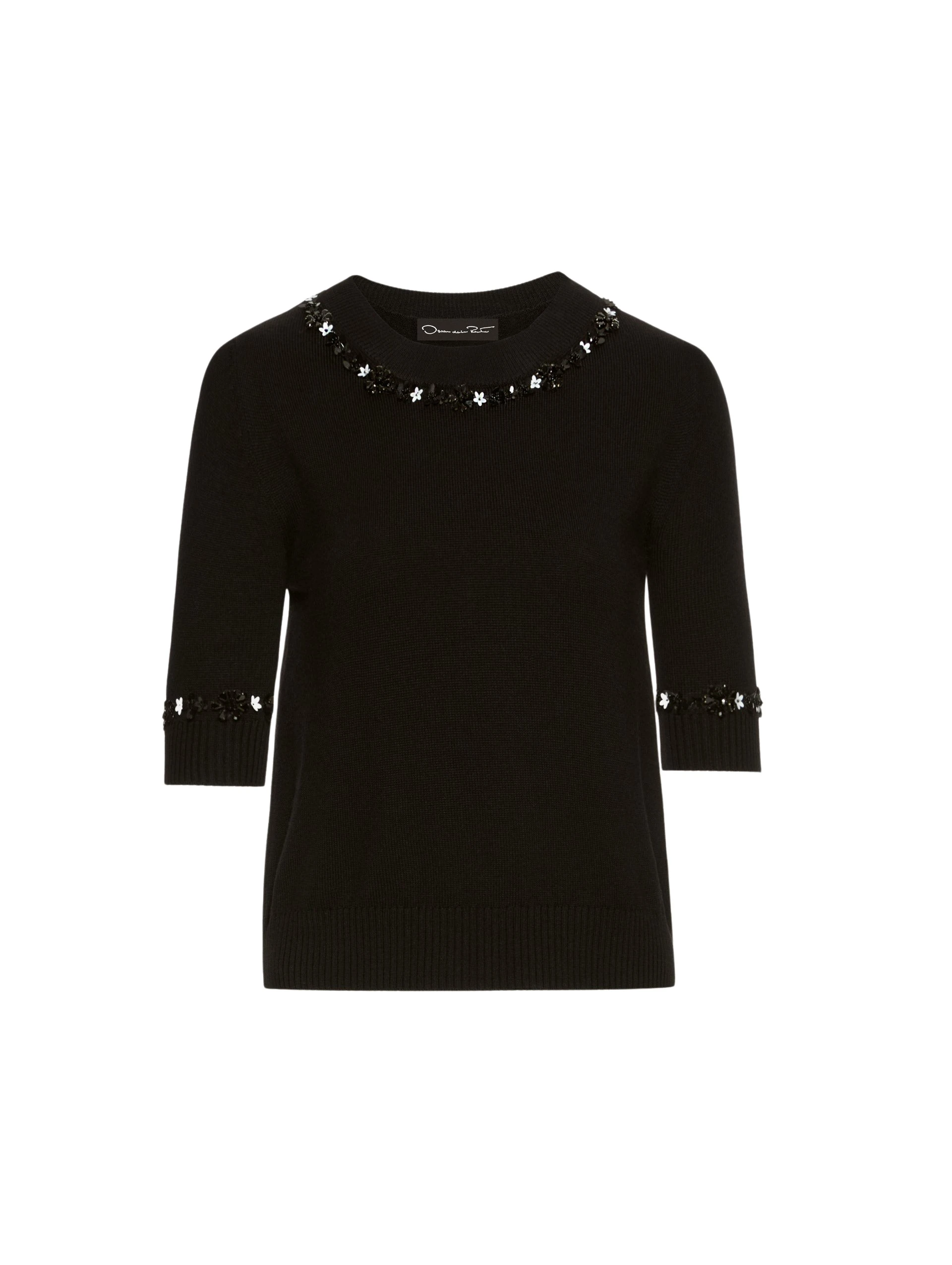 Sequin-Floret-Trim-Pullover-Oscar-de-la-Renta-Knitwear94923_nobg Oscar de la Renta Sequin Floret Trim Pullover - Oscar de la Renta Knitwear - American Couture - Shop at Coveti