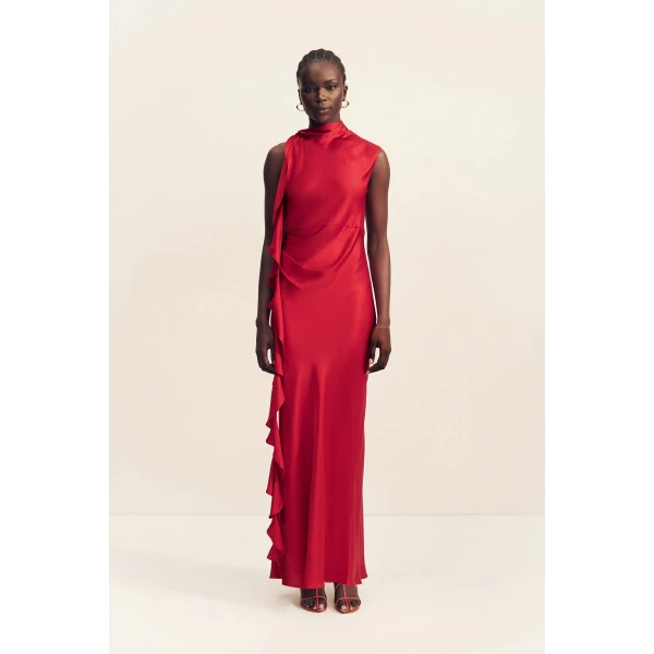 Shona Joy Agnes Draped Ruffle Maxi Dress - Shona Joy Dresses - Australian Designer Fashion at Coveti