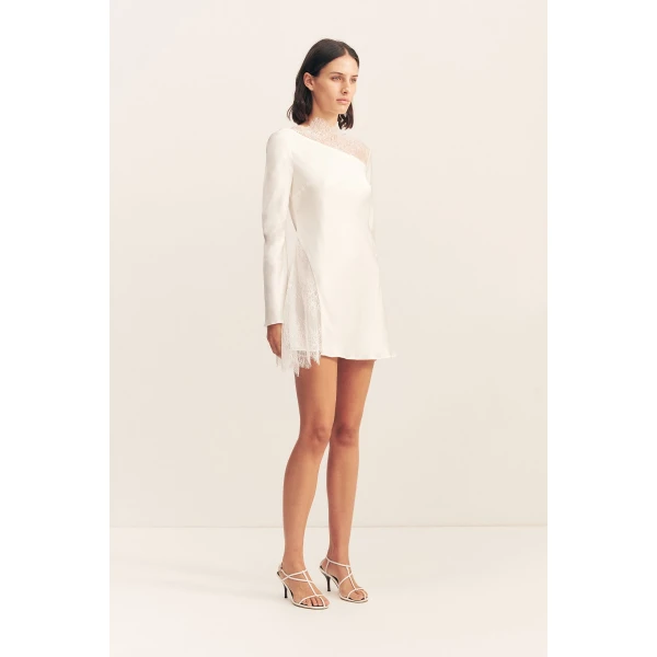 Shona Joy Allegra Lace Panelled Mini Dress - Shona Joy Dresses - Australian Designer Fashion at Coveti