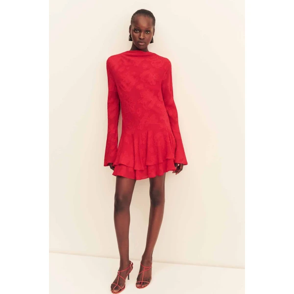 Shona Joy Bowery Long Sleeve Ruffle Mini Dress - Shona Joy Dresses - Australian Designer Fashion at Coveti