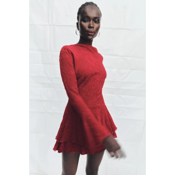 Shona Joy Bowery Long Sleeve Ruffle Mini Dress - Shona Joy Dresses - Australian Designer Fashion at Coveti