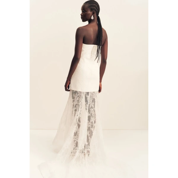 Shona Joy Elysian Hand Crafted Strapless Lace Gown - Shona Joy Dresses - Australian Designer Fashion at Coveti