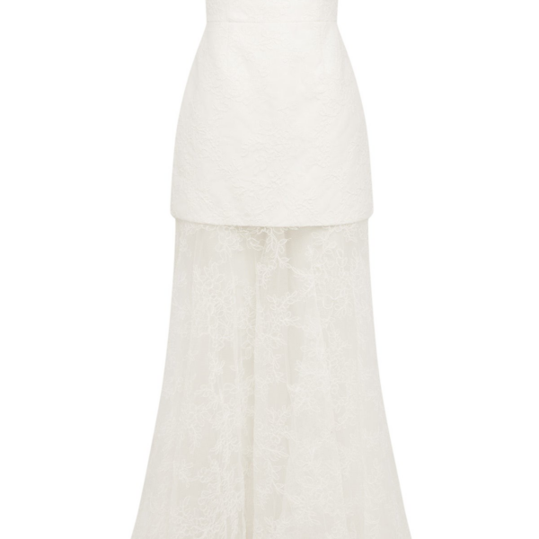 Shona Joy Elysian Hand Crafted Strapless Lace Gown - Shona Joy Dresses - Australian Designer Fashion at Coveti