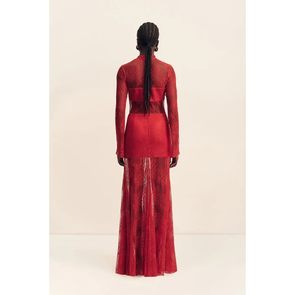Shona Joy Labyrinth Lace High Neck Maxi Dress - Shona Joy Dresses - Australian Designer Fashion at Coveti