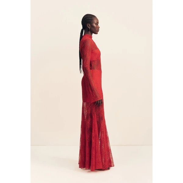 Shona Joy Labyrinth Lace High Neck Maxi Dress - Shona Joy Dresses - Australian Designer Fashion at Coveti