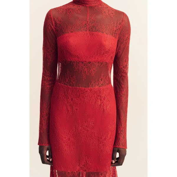 Shona Joy Labyrinth Lace High Neck Maxi Dress - Shona Joy Dresses - Australian Designer Fashion at Coveti